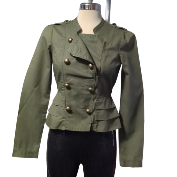 Miley Cyrus Green Army Brested Jacket Size S - Picture 6 of 16